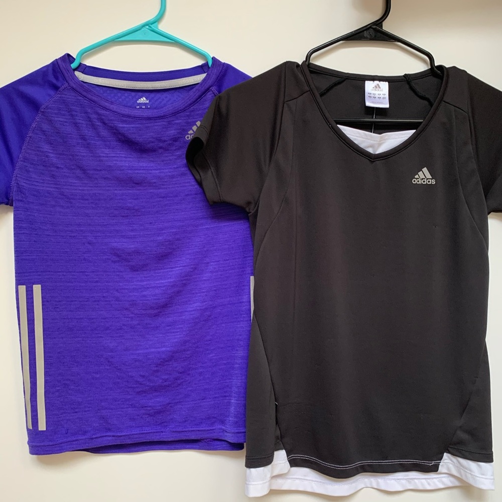 Adidas blue and black workout tops sz. small